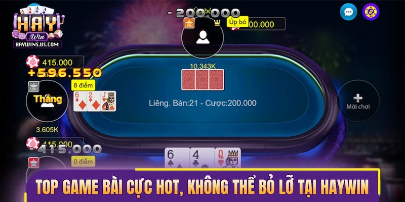 Top game bài cực hot, không thể bỏ lỡ tại Haywin